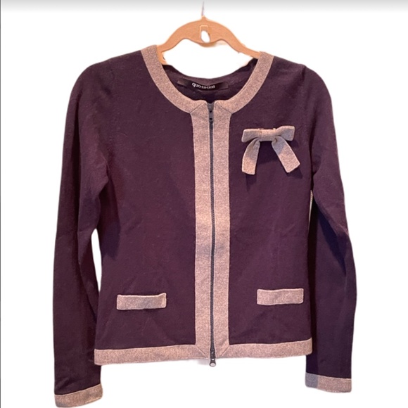 Quotation Clothing Navy Bow Cardigan - Picture 1 of 3